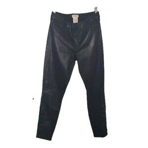 L'AGENCE Piper High-Rise Button-Hem black Coated Skinny Jeans sz 29 new